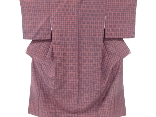 JAPANESE KIMONO / ANTIQUE KIMONO / SILK / TSUMUGI / WOVEN IGETA PATTERN